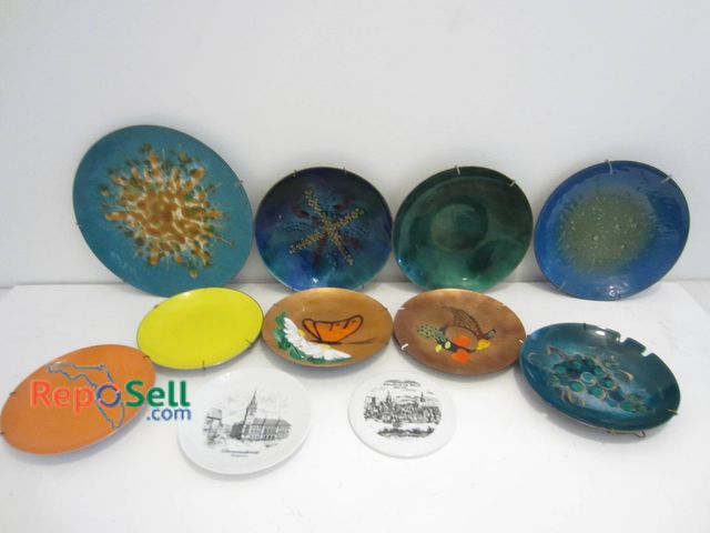 Lot 31-9068 - Eleven Enamel And CeramicÂ Decorative Plates Including Signed Pieces And Handcrafted Details, Some W...