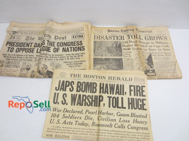 Lot 31-7273 - (3) Vintage Newspapers: 1941 Japan Bombs Hawaii, '38 And '19
