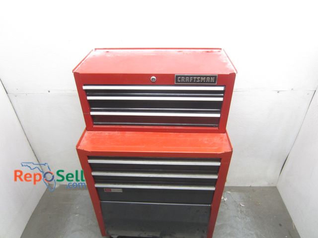 Lot 31-6107 - Craftsman Stackable Tool Boxes (With Key) &amp; Tools (Top 26x12x12, Bottom 26.5x18x32, Total Height...