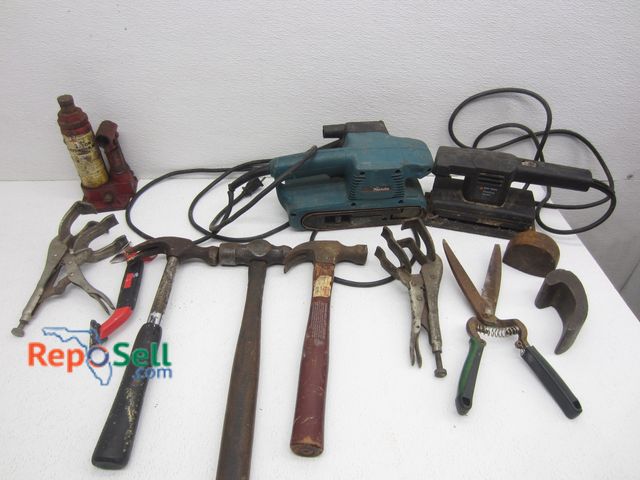 Lot 31-8388 - (2) Belt Sanders (Both Power On), Hammers And Hand Tools