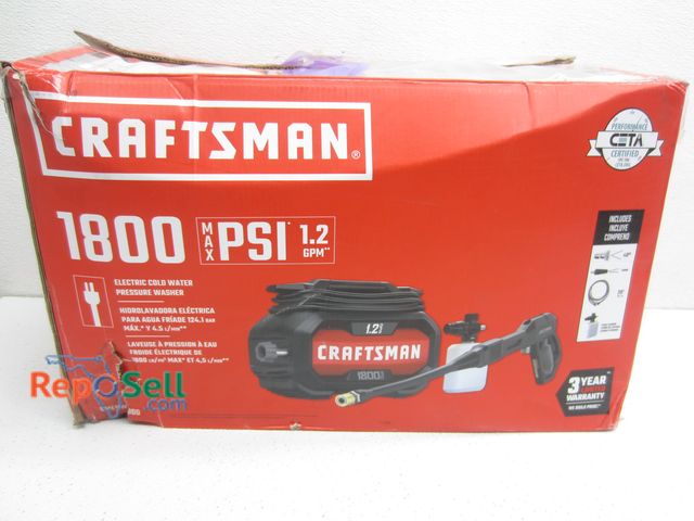 Lot 31-9064 - New Craftsman Electric Pressure Washer #CMEPW1800, 1800 PSI And 1.2 GPM - Some Box Damage
