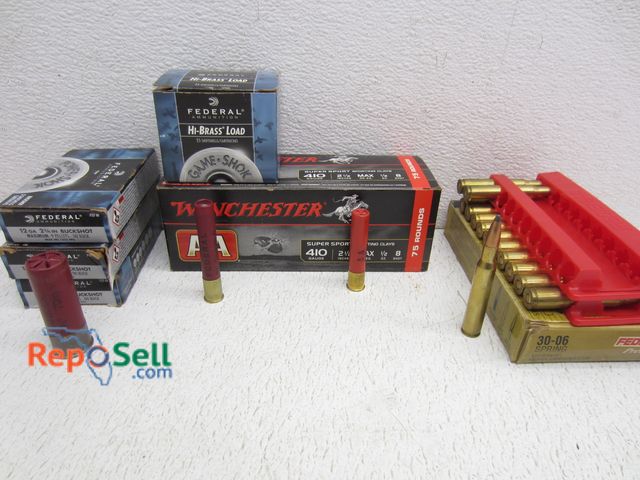 Lot 31-6334 - Approx (125) rds Ammo: (100) rds .410, (13) rds 30-06 150 gr And (15) rds 12 Ga