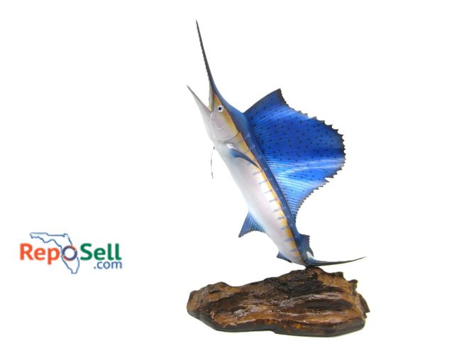 Lot 31-4190 - Marlin Decor 16" H With Wood Base