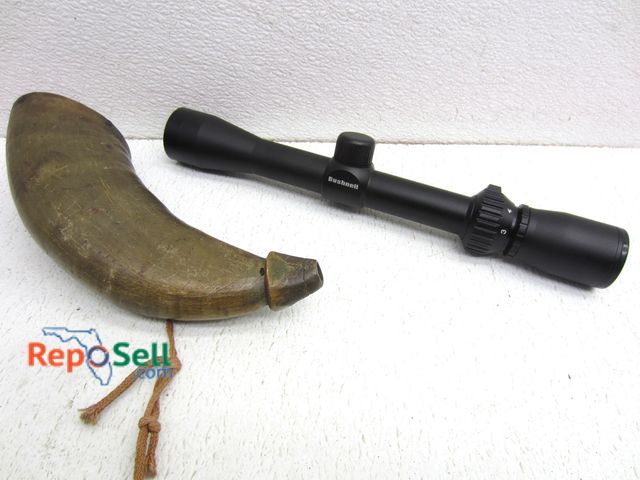 Lot 31-6162 - Bushnell 3-9x Rifle Scope And Powder Horn