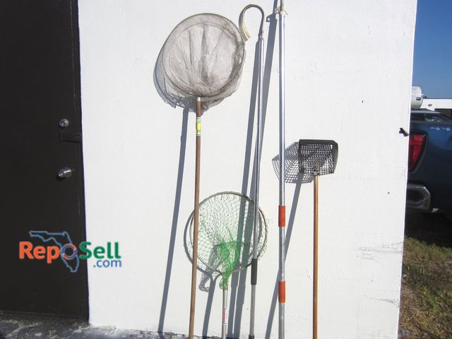 Lot 31-9287 - (3) Fishing Nets, (2) Gaff Hooks