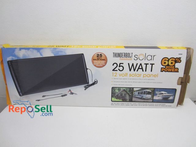 Lot 31-9126 - Thunderbolt 25W 12V Solar Panel in Box