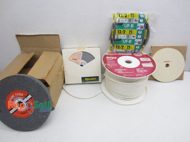 Lot 31-1397 - (5) Grinding Wheels, (1) Buffer Wheel &amp; (1) Nylon Rope
