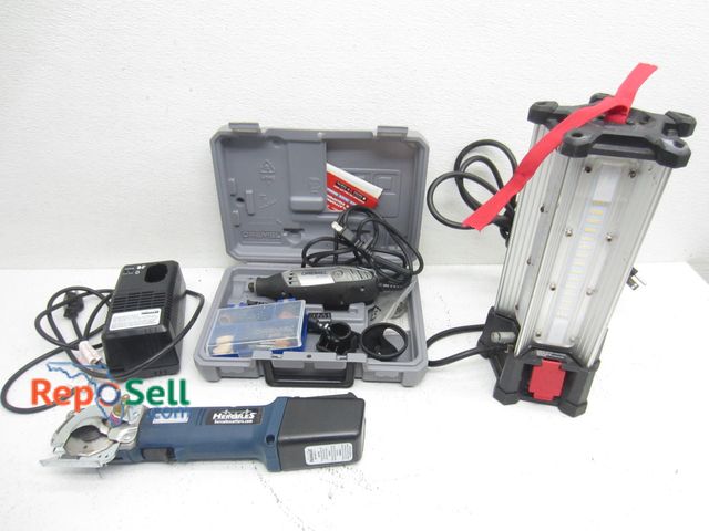 Lot 31-9394 - Tool Lot (all power on): Dremel 3000, Hercules Cutter &amp; Charger, Husky Light