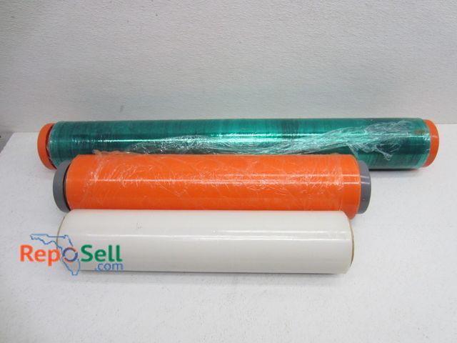 Lot 31-9257 - (3) Partial Rolls Plastic Wrap, Various Sizes And Colors, Longest Is 30"