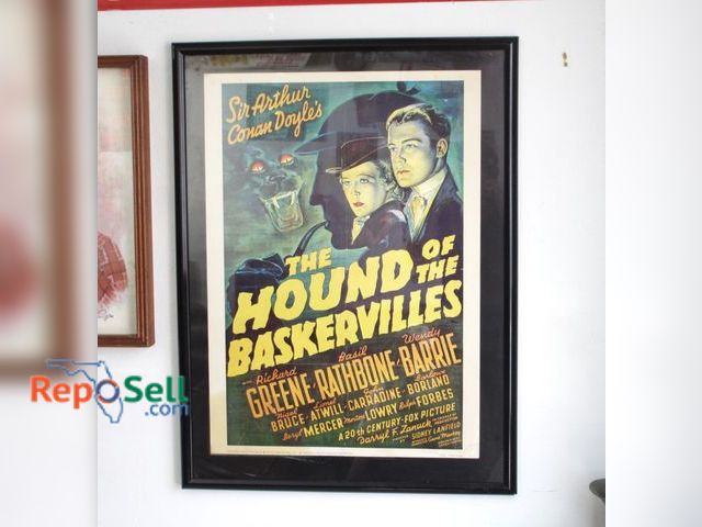 Lot 31-1234 - Vintage Framed Movie Poster "Hound of the Baskervilles" #M062; 33" x 25"
