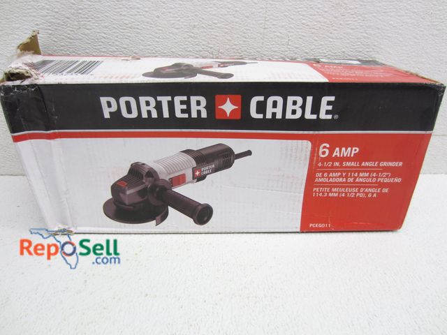 Lot 31-2132 - Porter Cable 6Amp 4.5" Small Angle Grinder #PCEG011 - Appears New/Some Box Damage