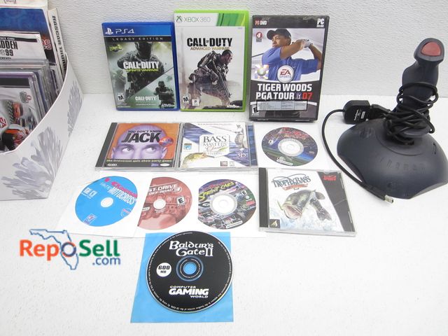 Lot 31-3036 - (18) Video Games with Joy Stick/USB: Call of Duty, Bass Master, etc.