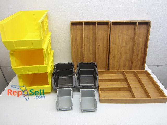 Lot 31-2525 - Lot of Assorted Organizers; Bins &amp; Trays; Various Sizes