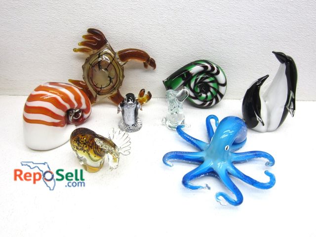 Lot 31-3404 - (8) Glass Sealife Statues