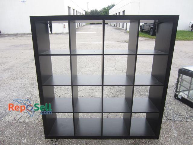 Lot 31-4566 - Bookshelf: Dark Brown, 16-Cubbies, 59x59x15.5"D