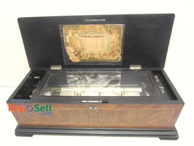 Lot 31-2042 - Antique 1870's Music Box Sublime Harmony by Gautschi &amp; Sons Philadelphia - Played Music when Tes...
