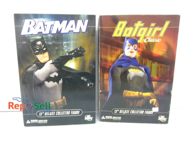 Lot 31-1208 - DC Direct Batman and Batgirl 13-inch Deluxe Action Figures - appears new, box shows where
