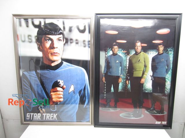 Lot 31-9494 - (2) Large Framed Star Trek Posters 2001 &amp; 2012 - 27 x 39