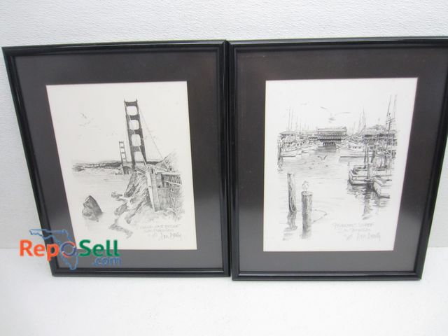 Lot 31-1055 - (2) Framed San Francisco Drawings by Don Davey, 1977 - 15"x18"