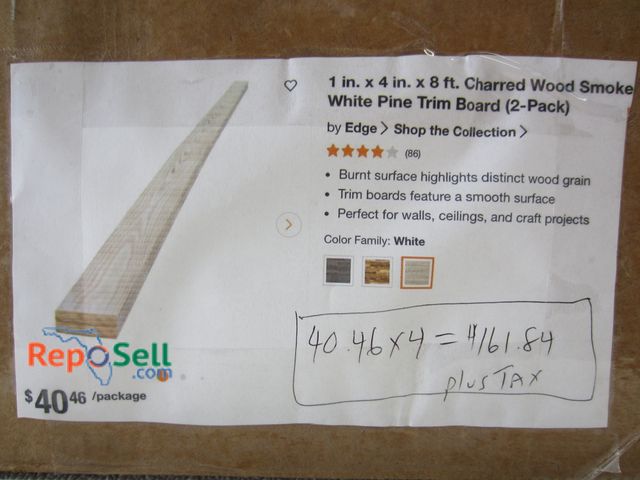 Lot 31-5482 - (8) New 8' Charred Oak Trim Boards - New in Box