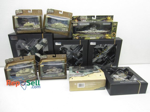 Lot 31-9226 - (10) New Die-Cast Models: U.K. Challenger II Tank, German Battleship, Japanese Mitsubishi etc