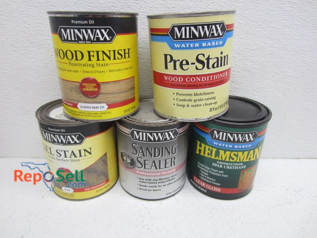 Lot 31-9488 - (20) 32oz Miniwax, Various Stains - Tote Included