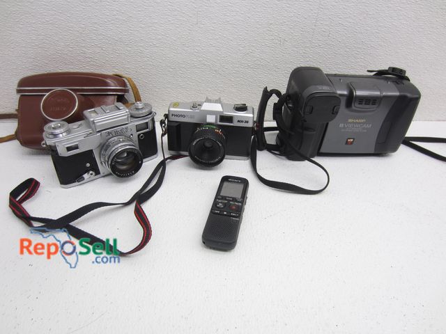 Lot 31-8615 - Electronic Lot: Sharp 8 Viewcam, Photo Flex MX-35, Kiev 4 w/Case, Sony IC Recorder