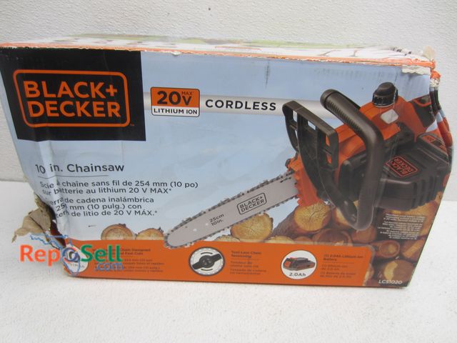 Lot 31-3076 - Black &amp; Decker 20V 10" Chainsaw w/2.0AH Battery &amp; Charger - Some Box Damage, #LCS1020