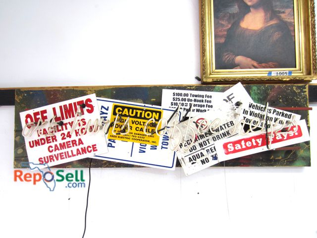Lot 31-1006 - "Art Hurts Coffee Helps" Light Up Sign on Board - Powers On - 62"L x 17