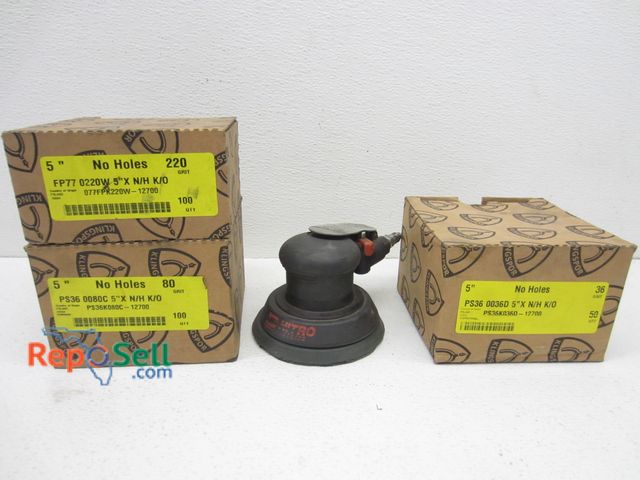 Lot 31-5458 - Dynabrade Nytro Series Pneumatic Sander/Polisher #NS5 With (3) Partial Boxes Sand Paper: 220,80 And ...
