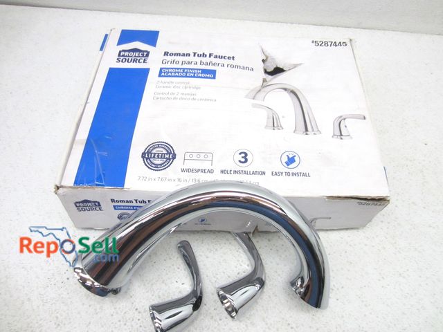 Lot 31-9062 - Project Source Roman tub faucet #5287445-shelf pull