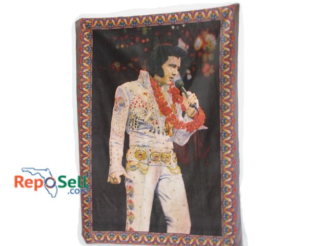 Lot 31-1223 - Large Vintage Elvis Presley Fabric Wall Hanging; 40" x 55"