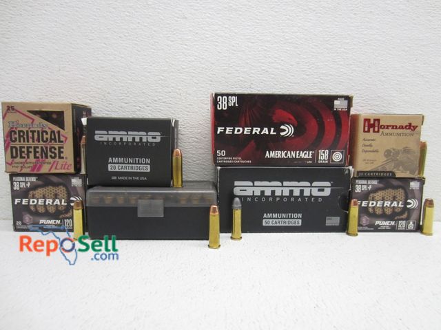 Lot 31-9322 - (150)rds .38 Special FMJ And (100)rds Hollow Point: 98gr, 125gr, 158+Pgr etc