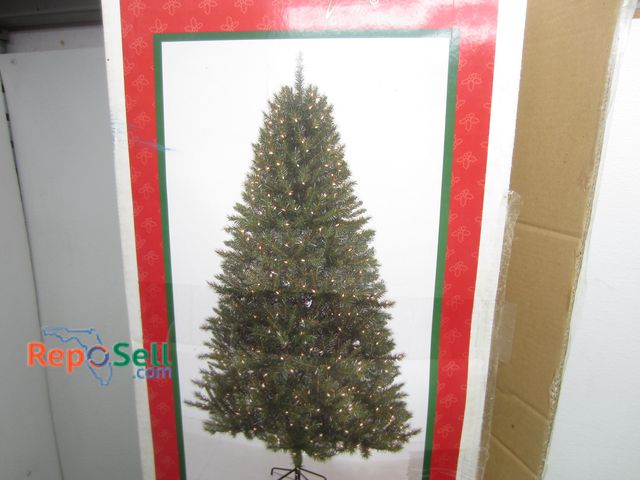 Lot 31-6227 - 7.5' Pre-Lit Douglas Fir Xmas Tree w/Metal Stand - Tested 1-Part/Powered On
