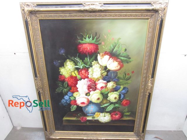 Lot 31-6042 - Large ornate framed stretched giclee - 48 in. x 38