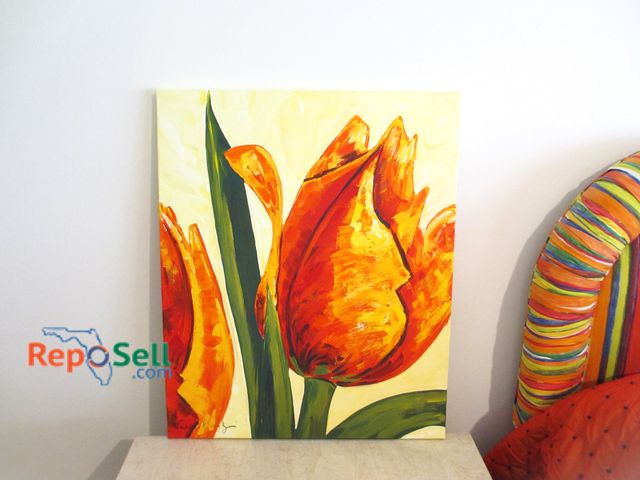 Lot 31-1303 - Original Art - Mostly Yellow Tulip, Signed, 23.5"x28.5"(#34)
