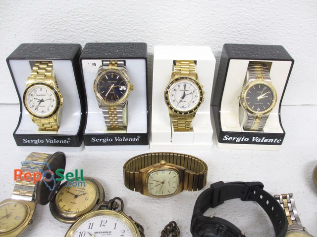Lot 31-6028 - Watch Lot for Battery or Repair: (4) Sergio Valente, Pocket, etc.