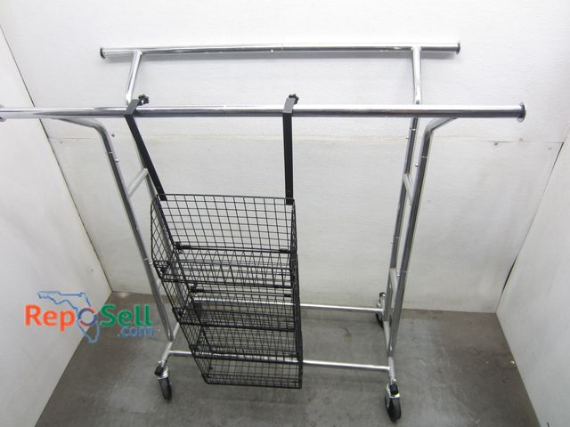 Lot 31-3132 - Rolling Metal Rack &amp; Closet Rack
