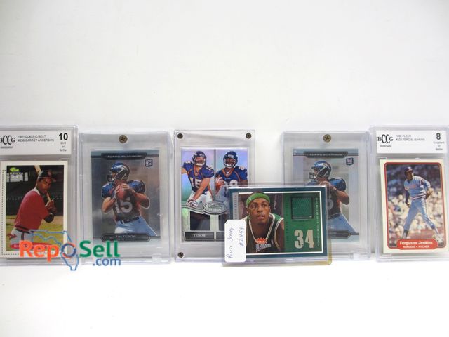 Lot 31-6019 - (6) Sports Cards, (2) are BCCG Graded: Paul Pierce Jersey, Tebow, Anderson, and Jenkins