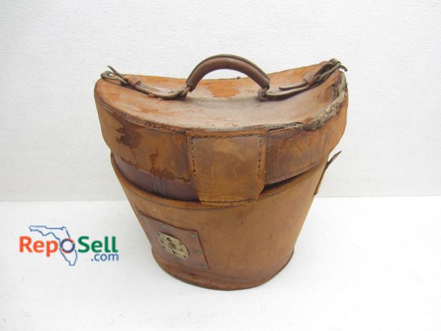 Lot 31-6067 - Leather Tall Hat Case, Possibly 1800's