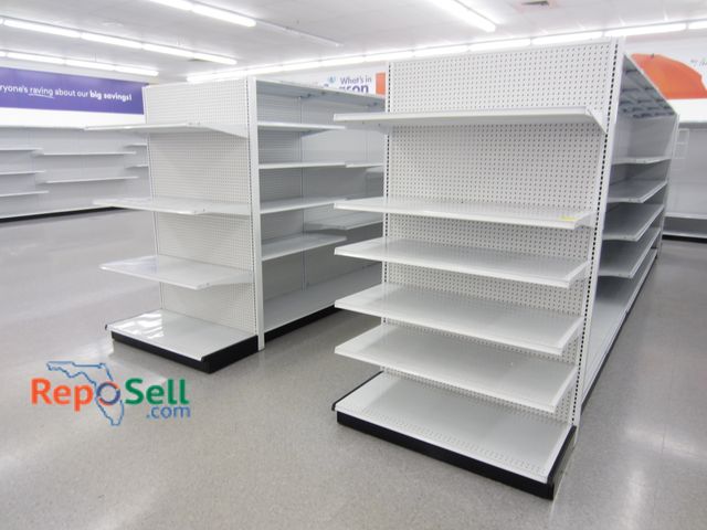 Lot 31-3012 - (2) Retail Shelving, 20' Double Sided, Plus End Caps. 25" Deep Shelves. Buyer Must Disassemble &amp;...