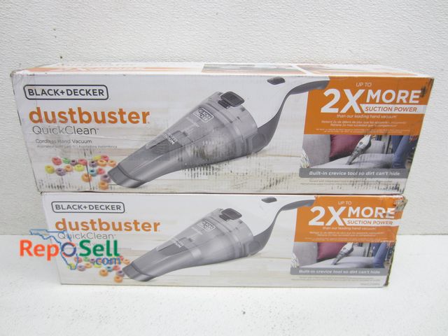 Lot 31-1452 - (2) Black &amp; Decker Dust Buster Quick Clean Cordless Han Vacs - Includes Washable Filter, Chargin...