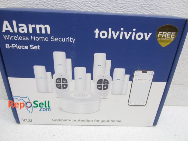 Lot 31-3241 - tolviviov 8pc Wireless Alarm Home Security Set - Appears New/Powers ON