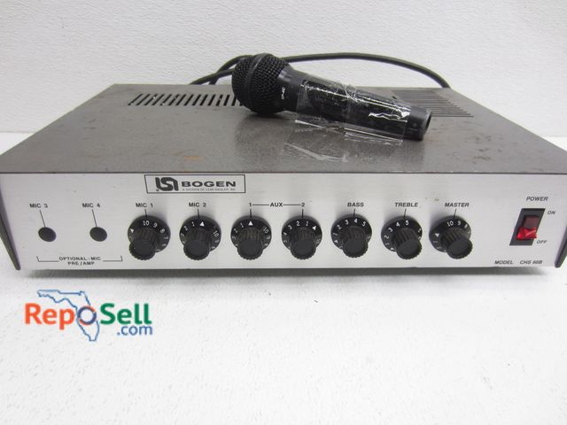 Lot 31-9413 - Bogen PA Amp with Microphone #CHS 60B - Powers On
