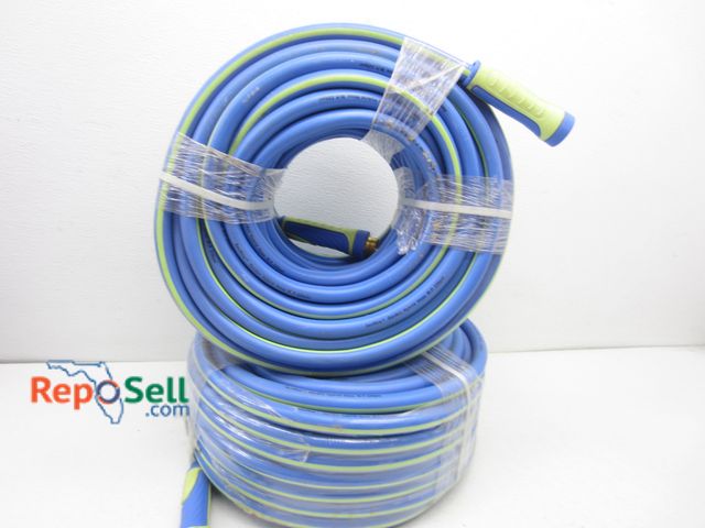 Lot 31-6471 - (2) New Aenffow Blue Hybrid Kink-Free Water Hoses - 5/8"x150', 220psi