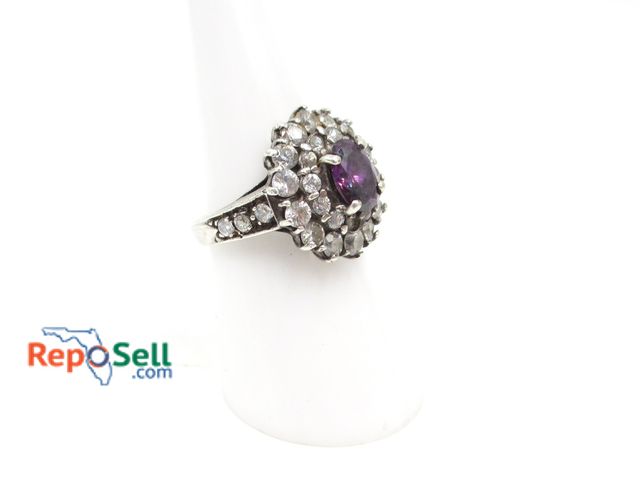 Lot 31-1008 - .925 Silver Tourmaline Quartz Ring Size 6 - 5.8g total