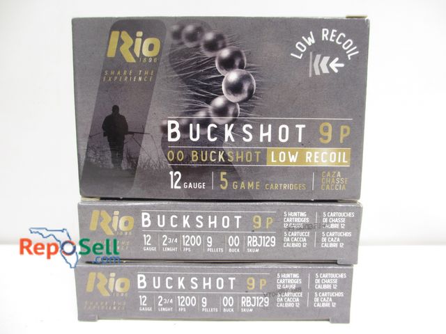 Lot 31-9300 - (15) Rds Rio Buckshot 12Ga 2 3/4" 9P 00Buck Ammo