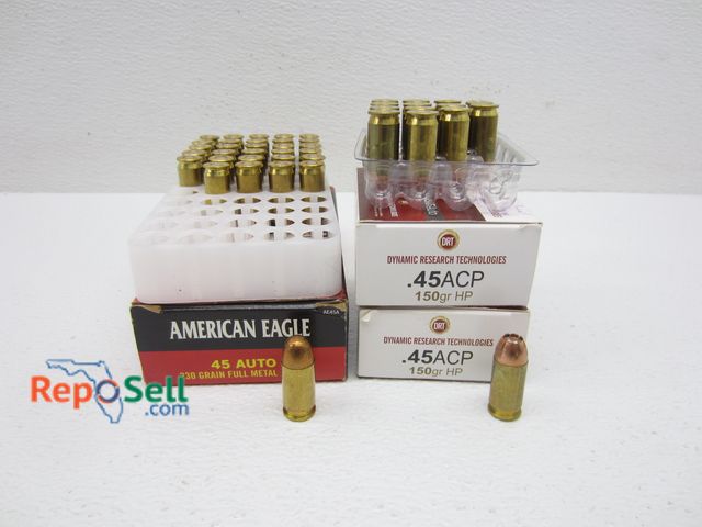 Lot 31-9087 - (30) Rds American Eagle Pistol Cartridges 45 Auto 230gr FMJ &amp; (34) Rds .45ACP 150gr HP Ammo