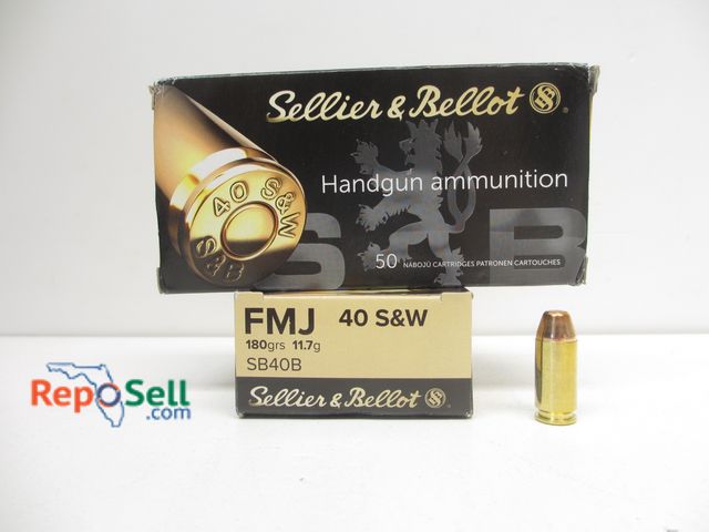 Lot 31-8476 - (100) Rnds S&amp;B 40 S&amp;W 180gr FMJ Ammo