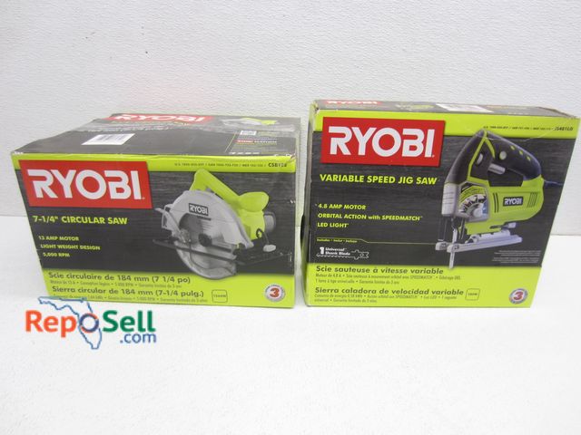 Lot 31-4387 - (2) New Ryobi Tools: Jig Saw #JS481LG &amp; Circular Saw #CSB125 - Both Power On